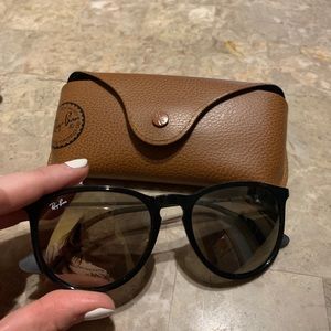 Erika Ray Ban sunglasses Black trim Gold lenses.